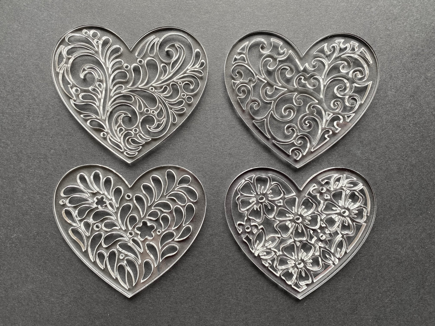 NEW! Set of 4 stencils for sourdough bread art (Hearts)