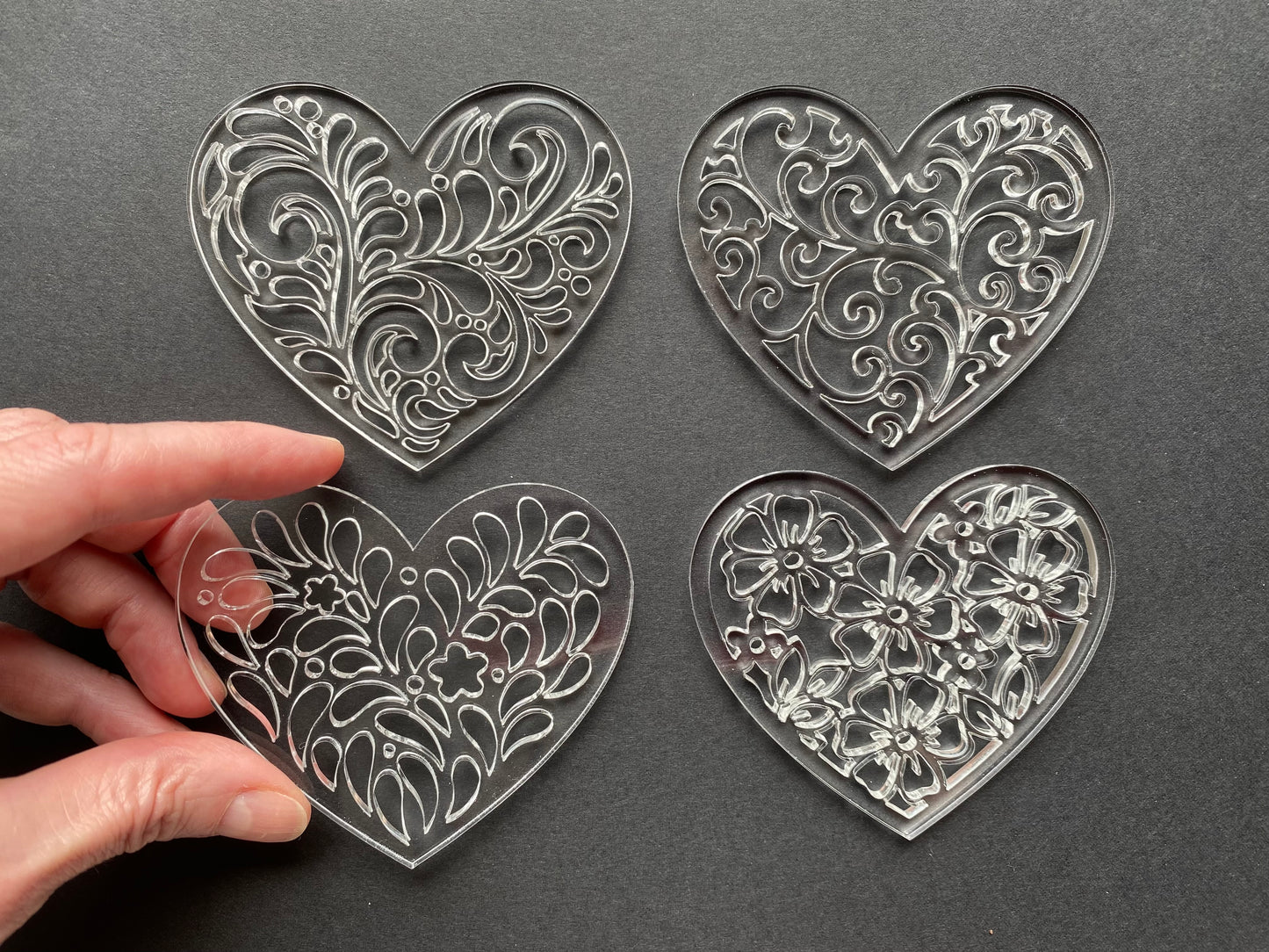 NEW! Set of 4 stencils for sourdough bread art (Hearts)