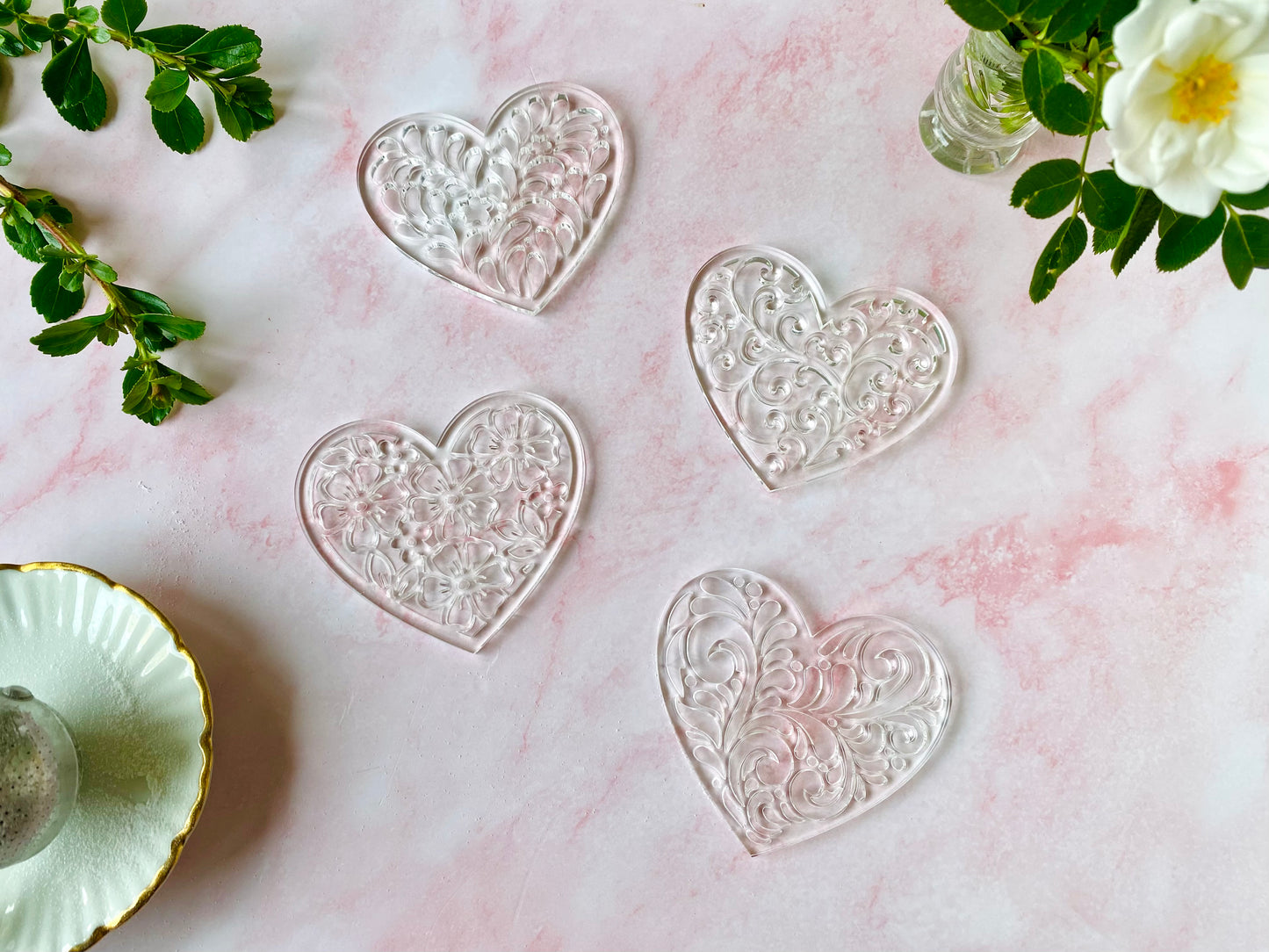 NEW! Set of 4 stencils for sourdough bread art (Hearts)
