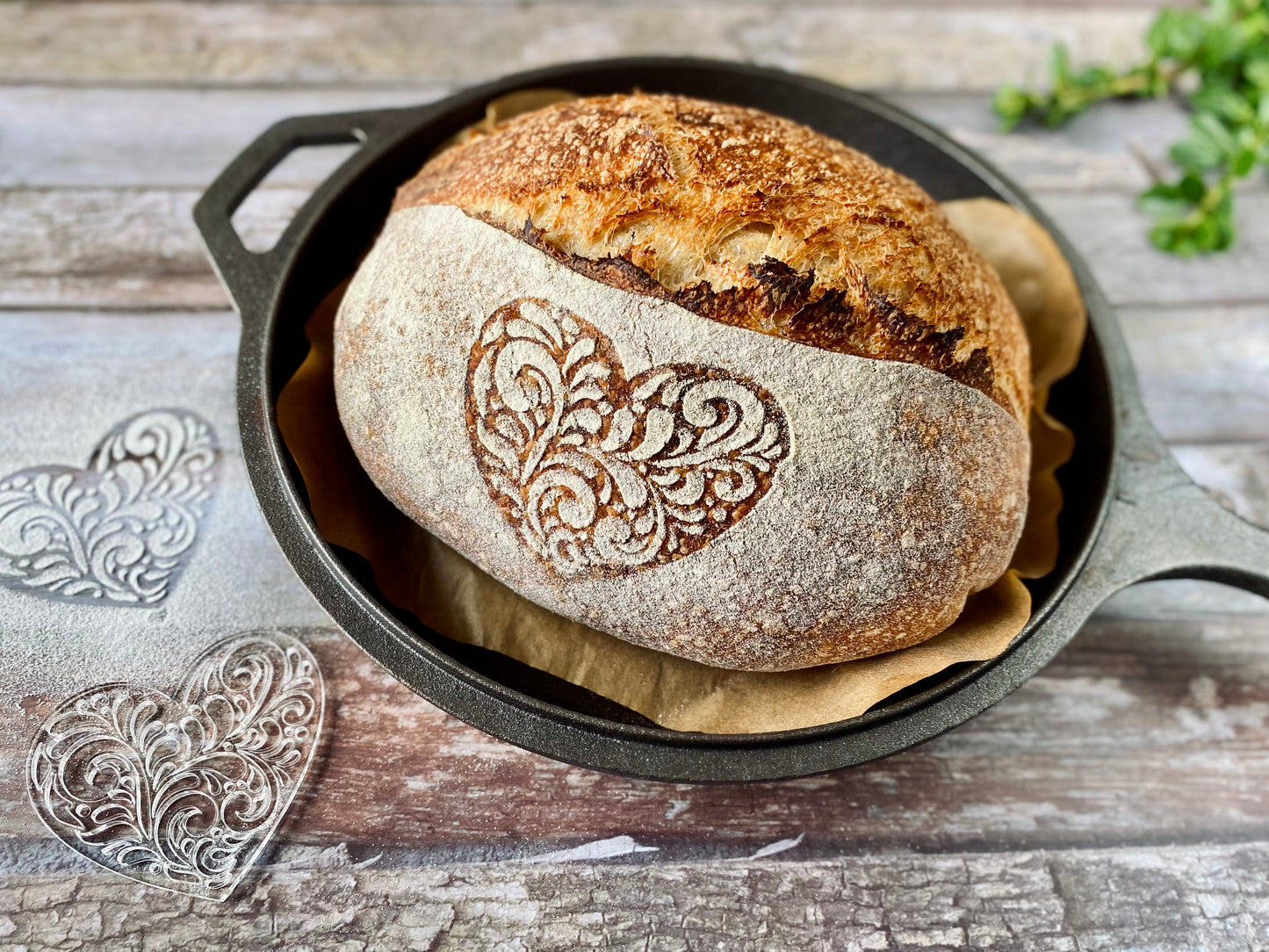 NEW! Set of 4 stencils for sourdough bread art (Hearts)