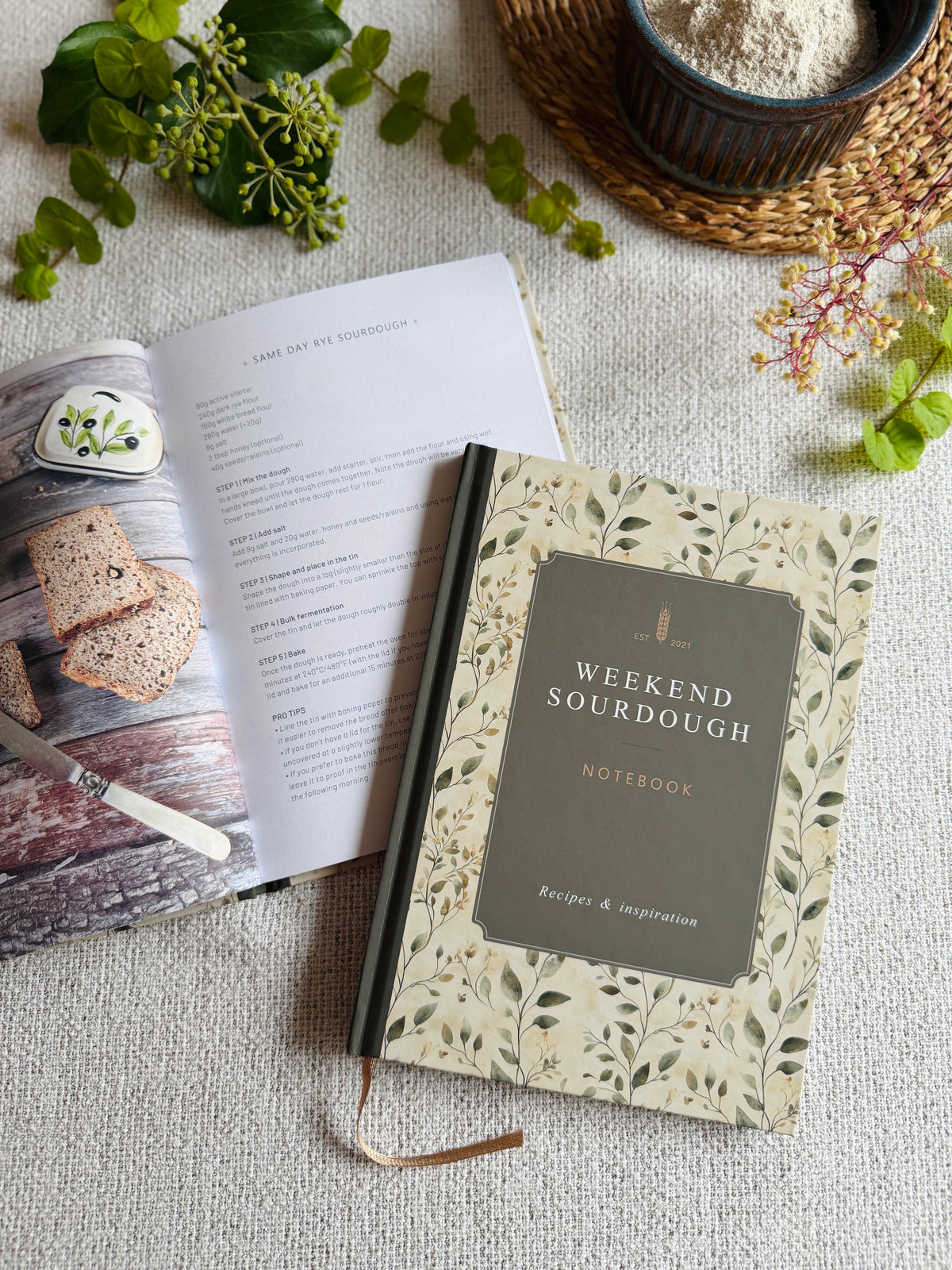 NEW IN! Weekend Sourdough Notebook & Guide | Limited Botanical Edition | A5 Hardback