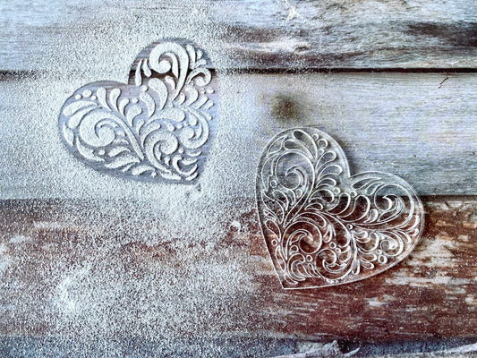 Set of 3 stencils for sourdough bread art (Hearts Collection)