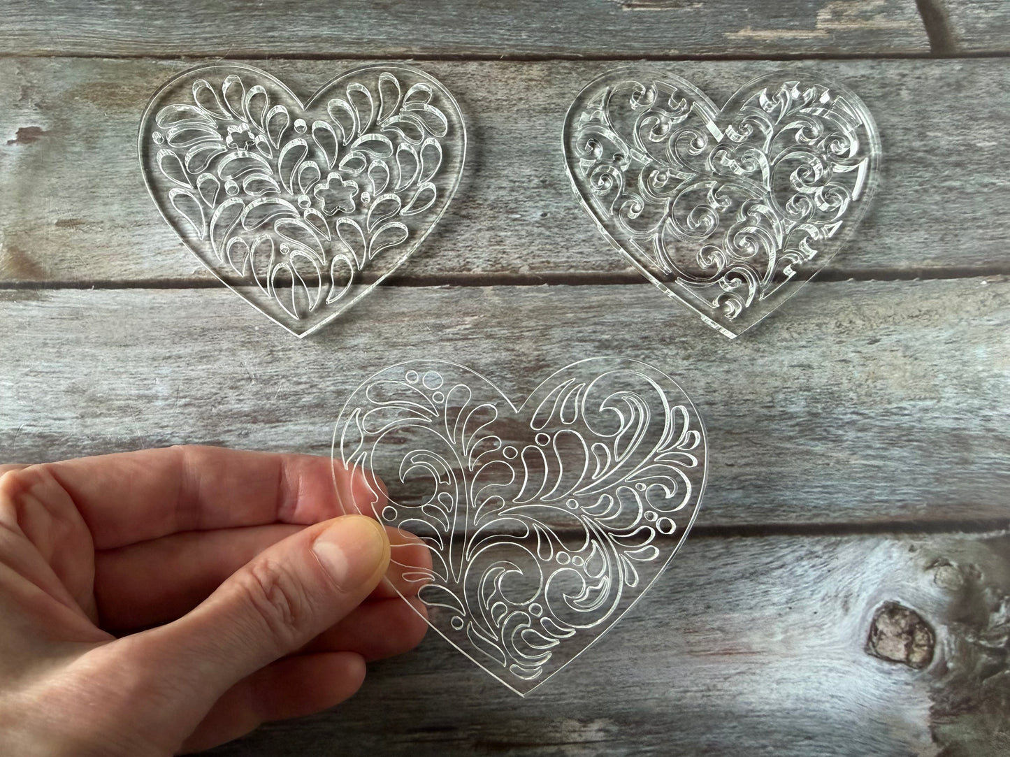 Set of 3 stencils for sourdough bread art (Hearts)