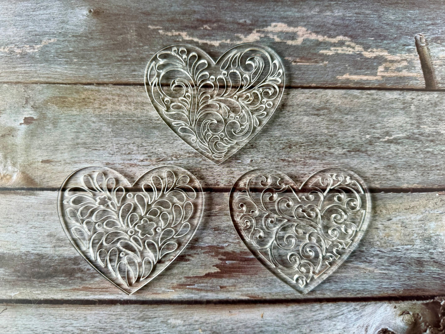 Set of 3 stencils for sourdough bread art (Hearts)