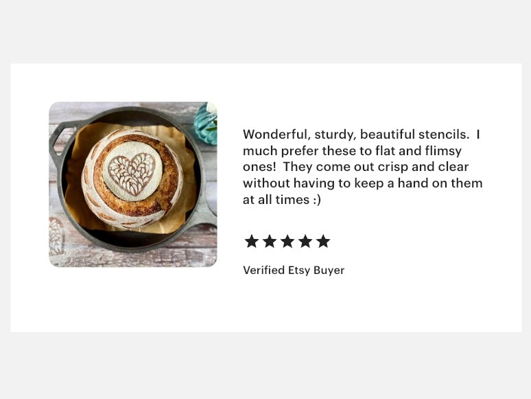 Set of 4 stencils for sourdough bread art (Hearts)
