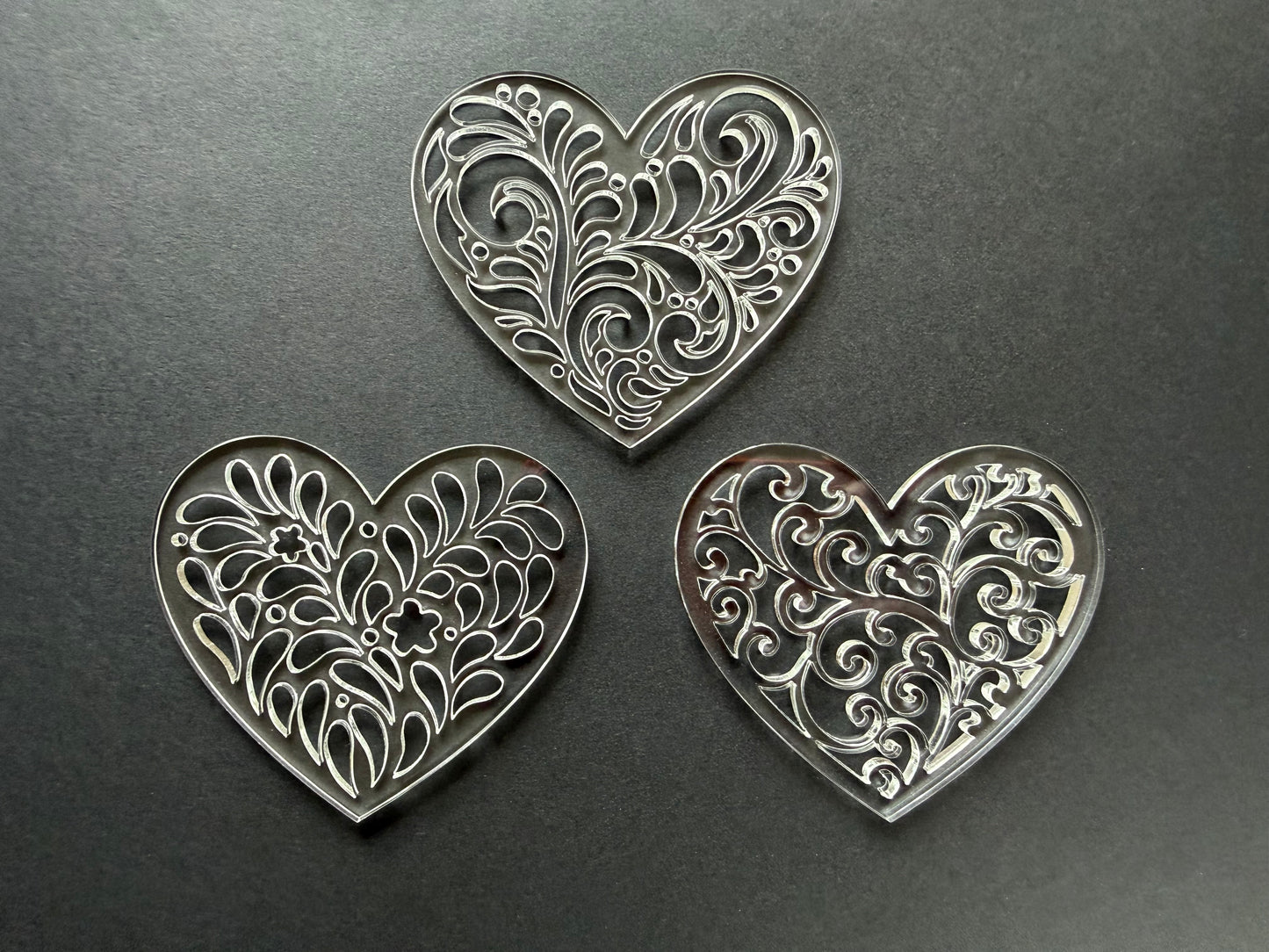 Set of 3 stencils for sourdough bread art (Hearts)