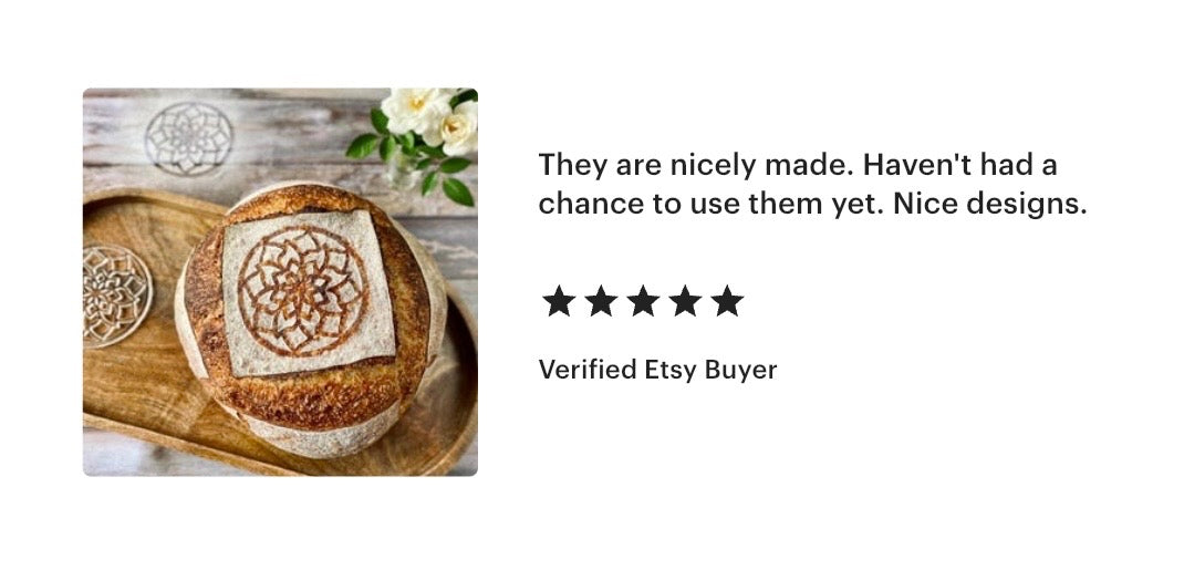 Set of 4 stencils for sourdough bread art (Geometric - Set A)
