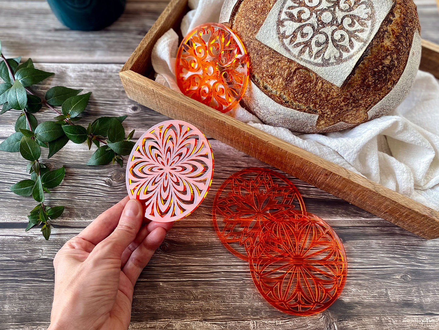 Set of 4 stencils for sourdough bread art (Amber - Set 2)