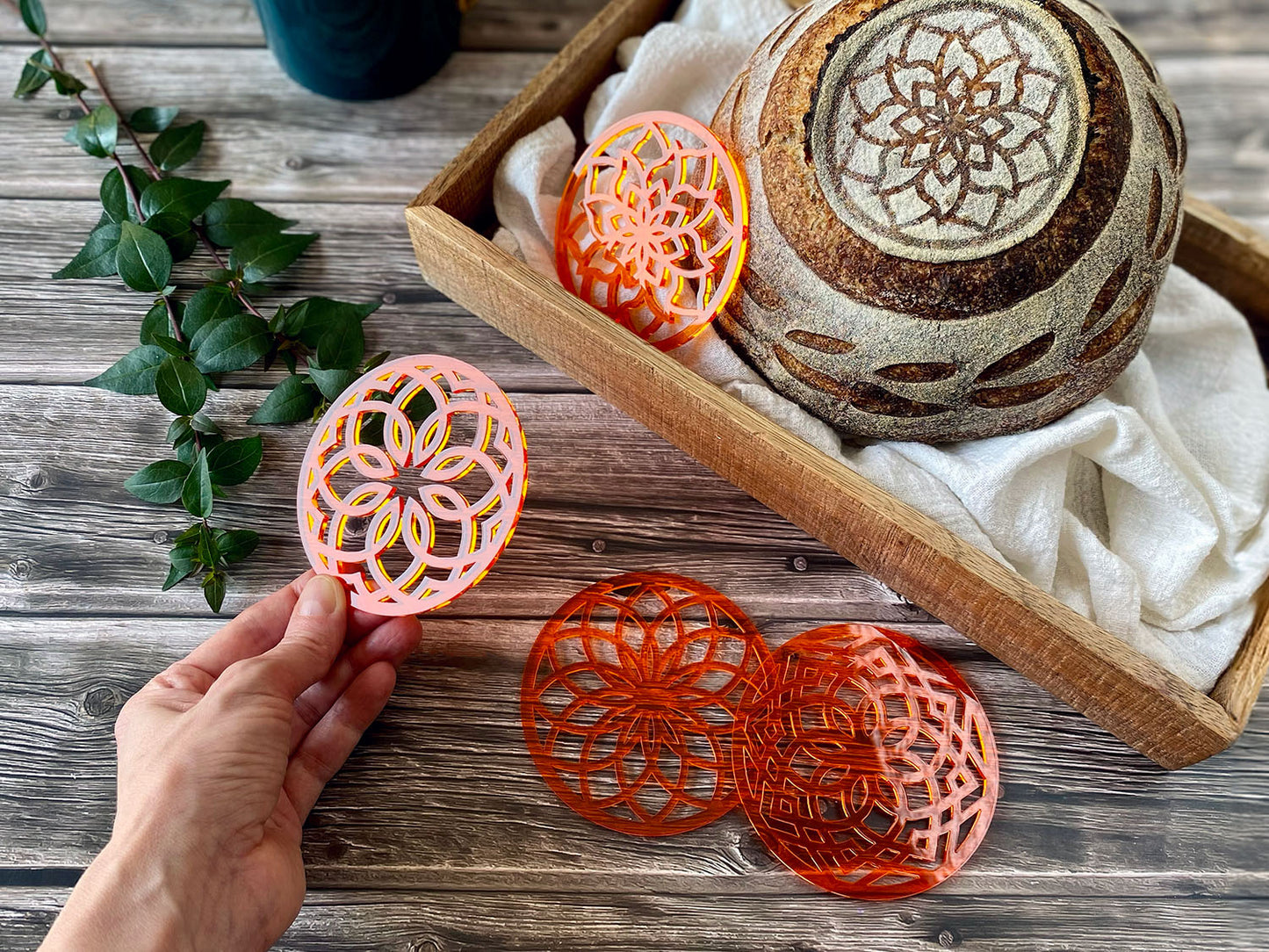 Set of 4 stencils for sourdough bread art (Amber - Set 1)